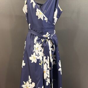 Floral Navy Wrap Dress
